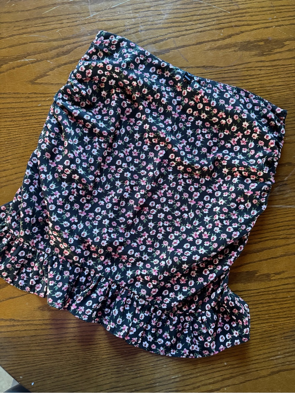 Windsor Black Mini Skirt with Pink & White Floral Print